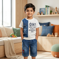 Boys' "Wonderful Day" Denim-Style Two-Piece Set