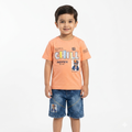 Kids "Chill Master" Summer Tee & Denim Shorts 2-Piece Set