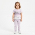 Toddler Girls 2-Piece Lavender Tracksuit Set | Floral Graphic Tee and Matching Pants
