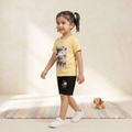 Cute Snoopy Graphic Tee & Shorts Set for Girls